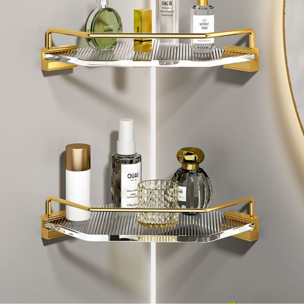 Kệ tam giác acrylic cho phòng tắm, giá để đồ phòng tắm treo tường