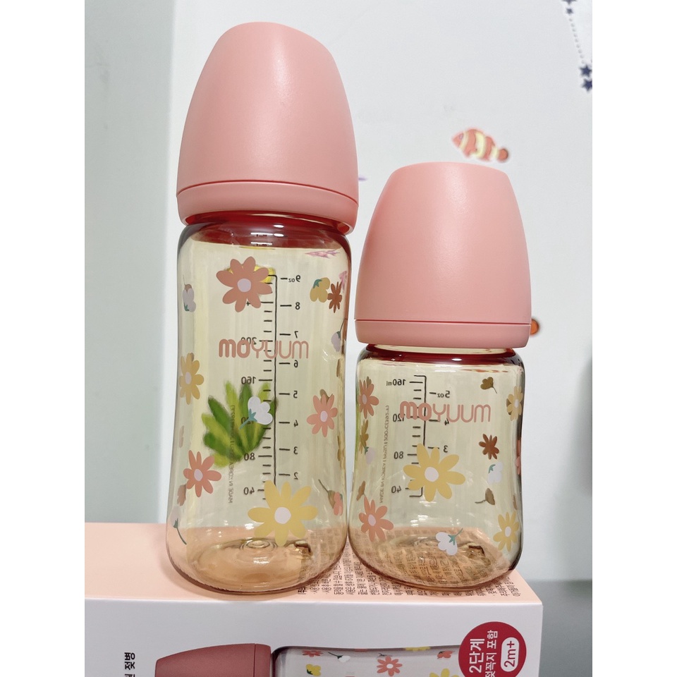 Bình Sữa Moyuum Hoa Cúc Hồng - Daisy Limited Edition 2022 Hàn Quốc size 170ml/ 270ml