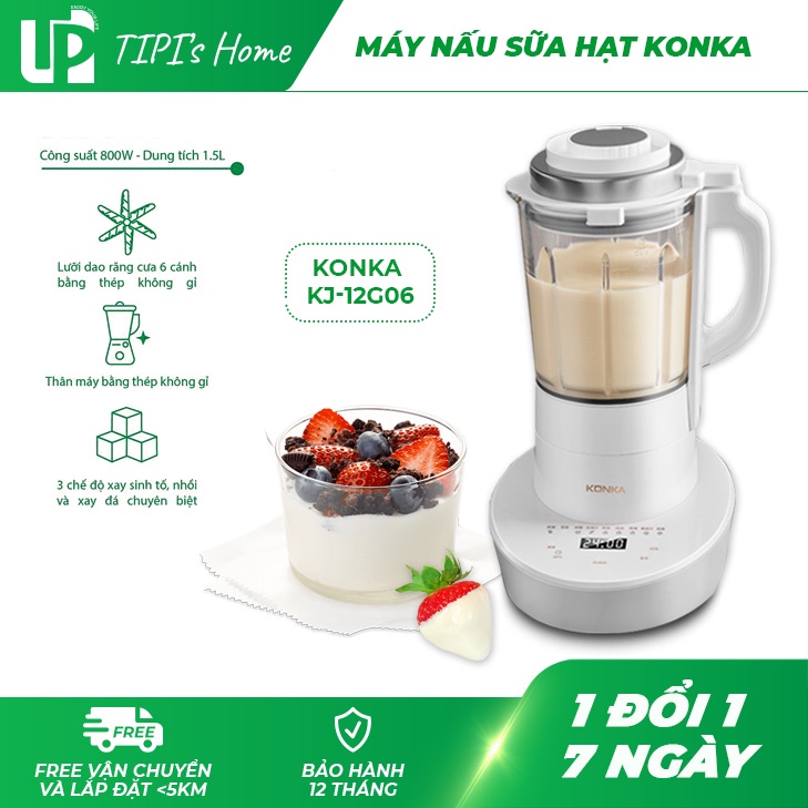 Máy làm sữa hạt đa năng Konka KJ-12G06 xanh 1.8L, Máy xay và nấu sữa đậu nành/Máy Xay sinh tố đa năng -TiPiHome