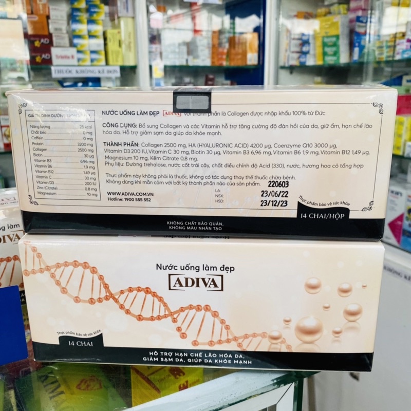 ✅ [Chính Hãng] Nước uống làm đẹp ADIVA (14 Chai/Hộp)