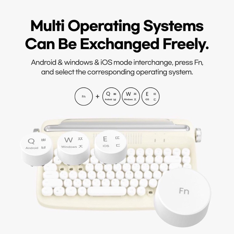 Bàn Phím Bluetooth mini Acto B303 bản tiếng Anh tặng nút phím màu đỏ