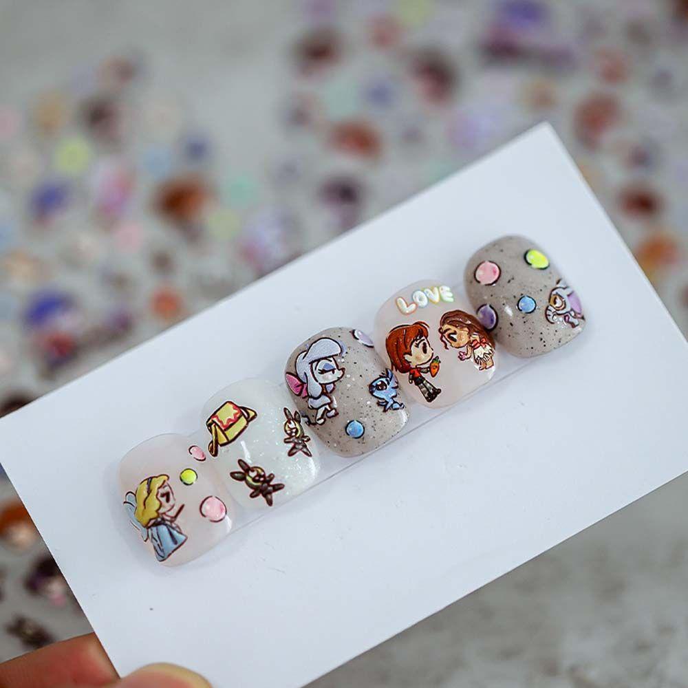 Miếng Dán Trang Trí Móng Tay Họa Tiết Hoạt Hình Phong Cách Nhật Bản