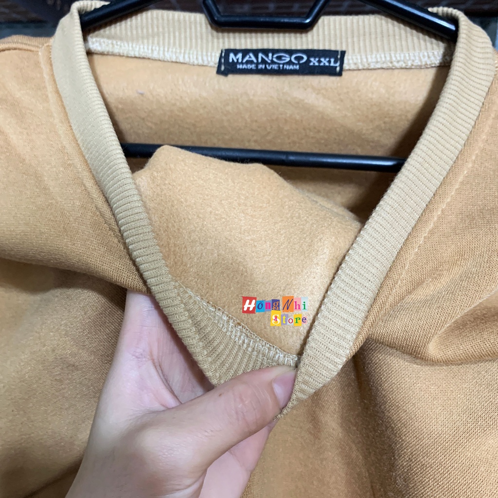 Áo Sweater Trơn Ulzzang Unisex Màu Nude Chất Nỉ Bông Cao Cấp Dáng Rộng Nam Nữ - MM