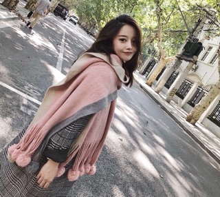 Khăn choàng cổ mùa đông cục bông
