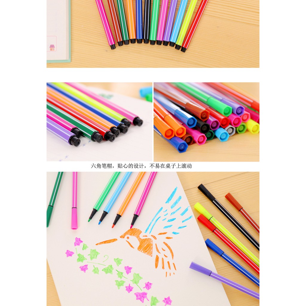 Bộ bút màu nước 12 màu hộp hình dễ thương cho bé