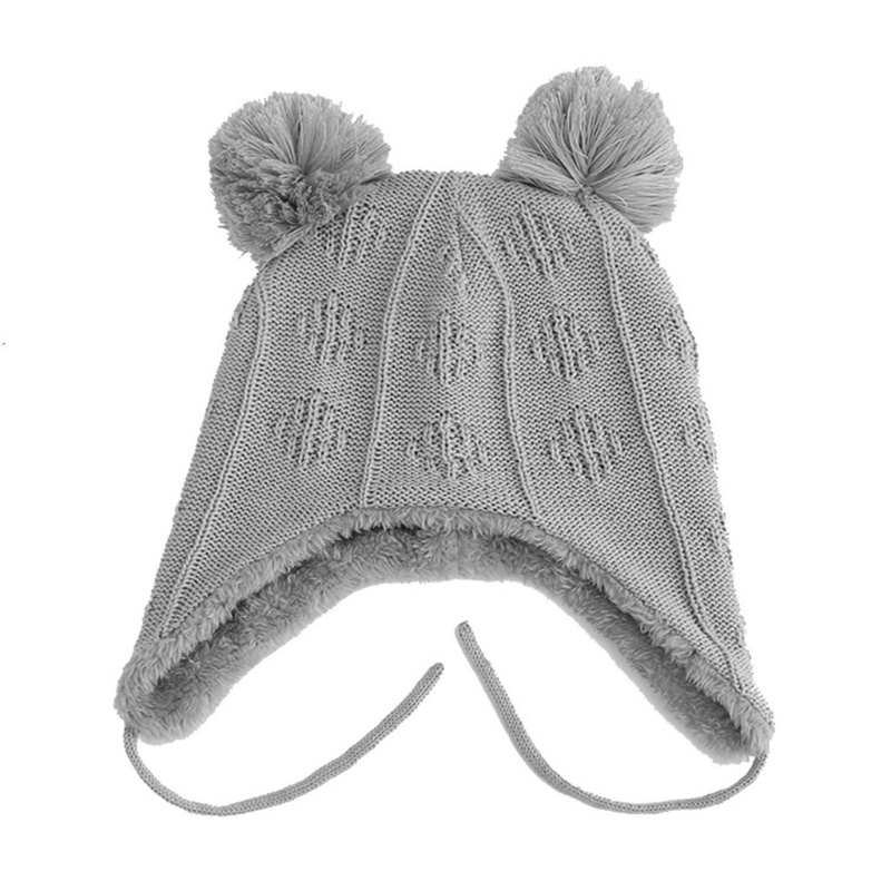 Mũ Beanie Dệt Kim Bảo Vệ Tai Dễ Thương Thời Trang Thu Đông Cho Bé Sơ Sinh