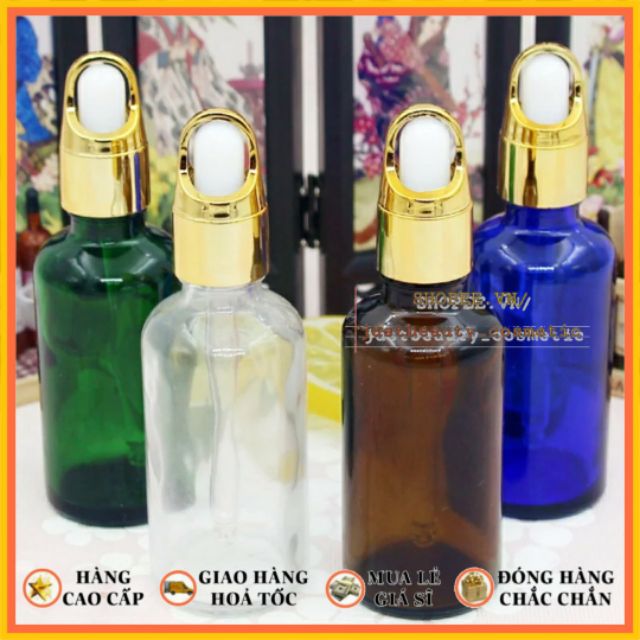 LỌ CHIẾT SERUM cao cấp bóp nhỏ giọt quai 5ml 10ml 15ml 20ml 30ml 50ml 100ml/CHAI TINH DẦU THỦY TINH đựng MỸ PHẨM