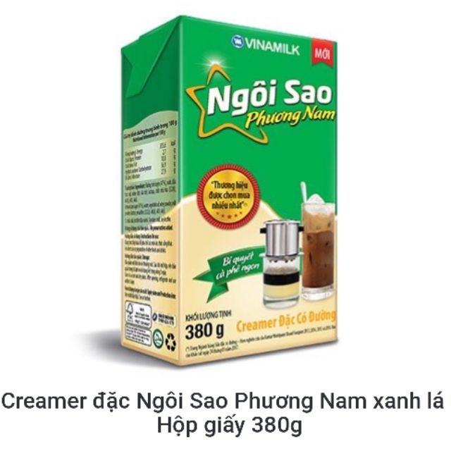 ( HSD:T6/2021) Sữa đặc Ngôi sao Phương Nam 380g ( hộp giấy)