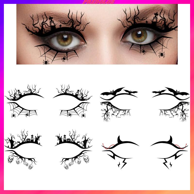 [Predolo2] Miếng Dán Kẻ Mắt Bằng Ren Trang Trí Tiệc Halloween Chất Lượng Cao