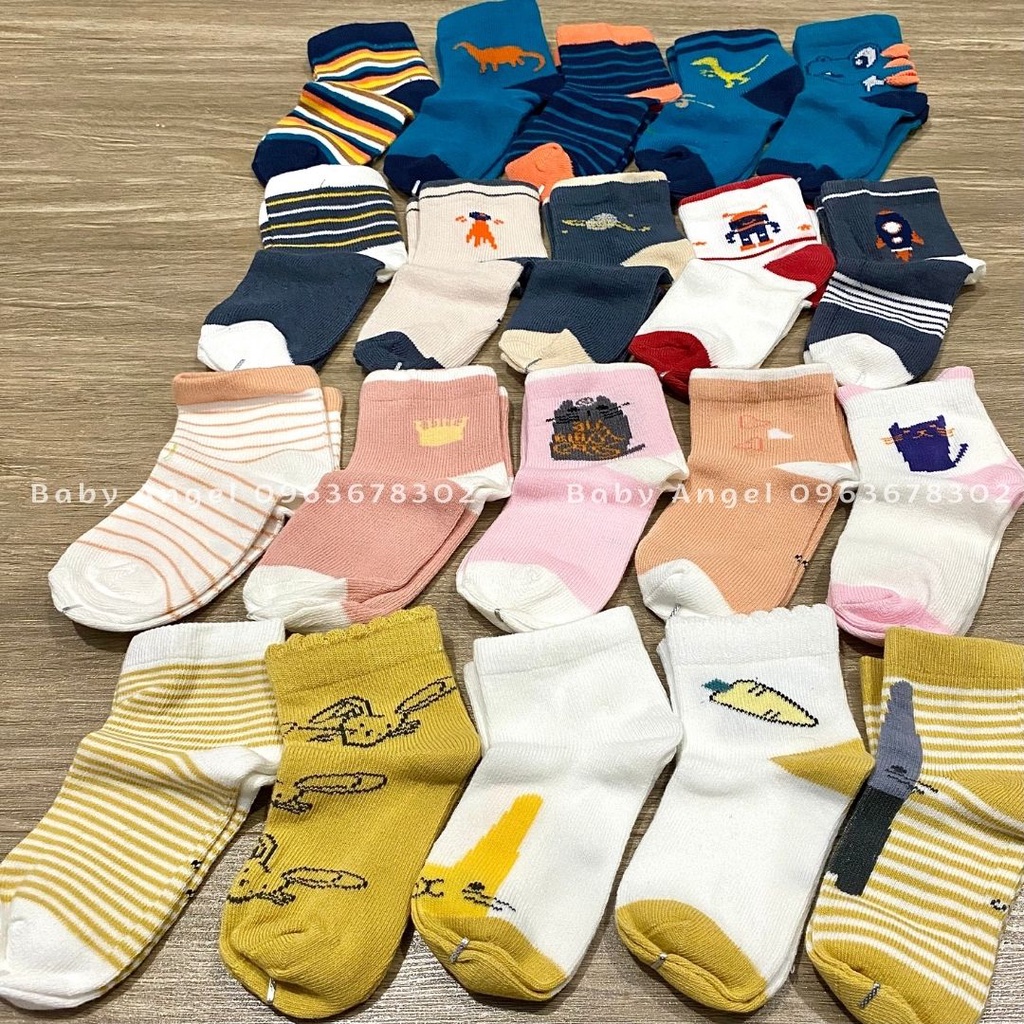[𝑮𝑰𝑨́ 𝑯𝑼̉𝒀 𝑫𝑰𝑬̣̂𝑻] Set 5 đôi tất dày cho bé, họa tiết dễ thương 0-1,5t 1,5-3t