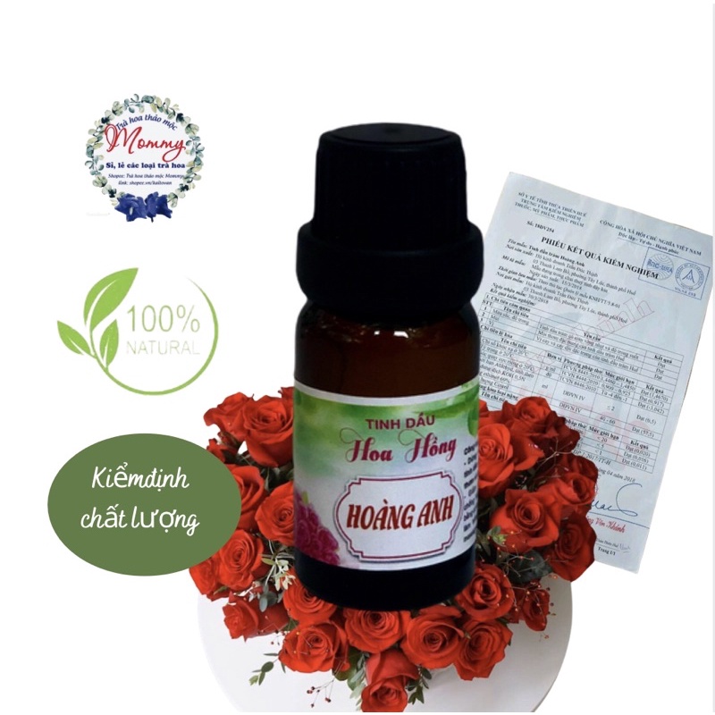 Tinh dầu hoa hồng nguyên chất lọ 10ml có giấy kiểm định