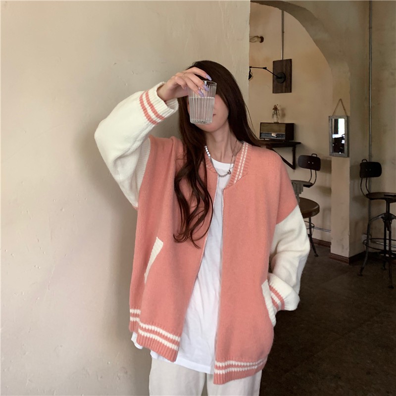 (A1006) áo khoác len cardigan dáng bóng chày freesize 2 màu | BigBuy360 - bigbuy360.vn