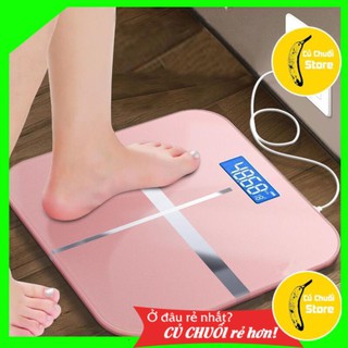 Cân sức khỏe gia đình - Cân điện tử mặt kính có thể sạc được (Ko cần mua pin) - Bền tốt, độ chính xác cao - Màn hình LED