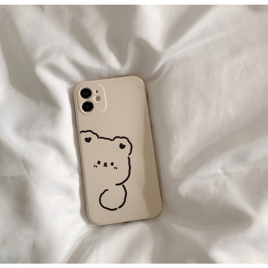 Ốp lưng in hình gấu cạnh vuông giả lp13  5s/6/6plus/6s/6splus/7/7plus/8/8plus/x/xr/xs/11/12/pro/promax/13promax