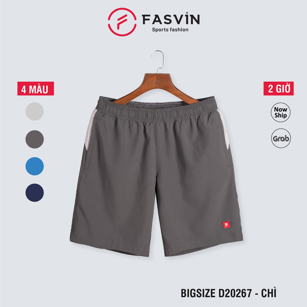 Quần short Big Size thể thao nam Fasvin D20267.SG thiết kế mạnh mẽ khoẻ khoắn chất vải cao cấp
