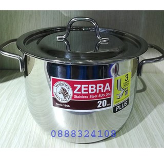 Nồi Inox SUS 304  3 Đáy Zebra Thái Lan Sử Dụng Các Bếp Nắp Phẳng 18cm 20cm 22cm
