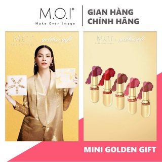 Son môi mini - set 5 thỏi - m.o.i cosmetics hồ ngọc hà - golden gift