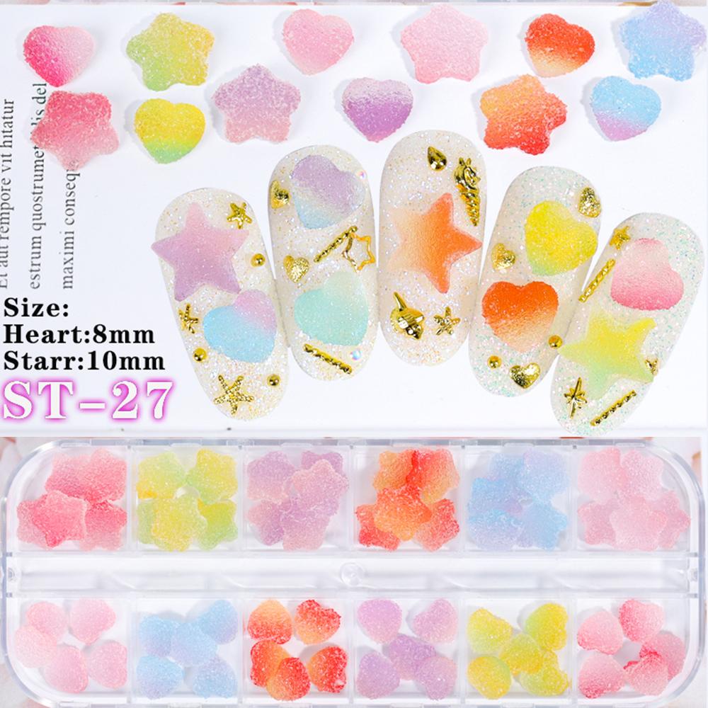 Phụ Kiện Trang Trí Móng Tay Hình Hoa Hồng 3D Nhiều Màu Sắc