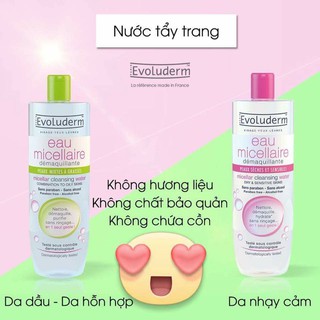 NƯỚC TẨY TRANG EVOLUDERM 500ML