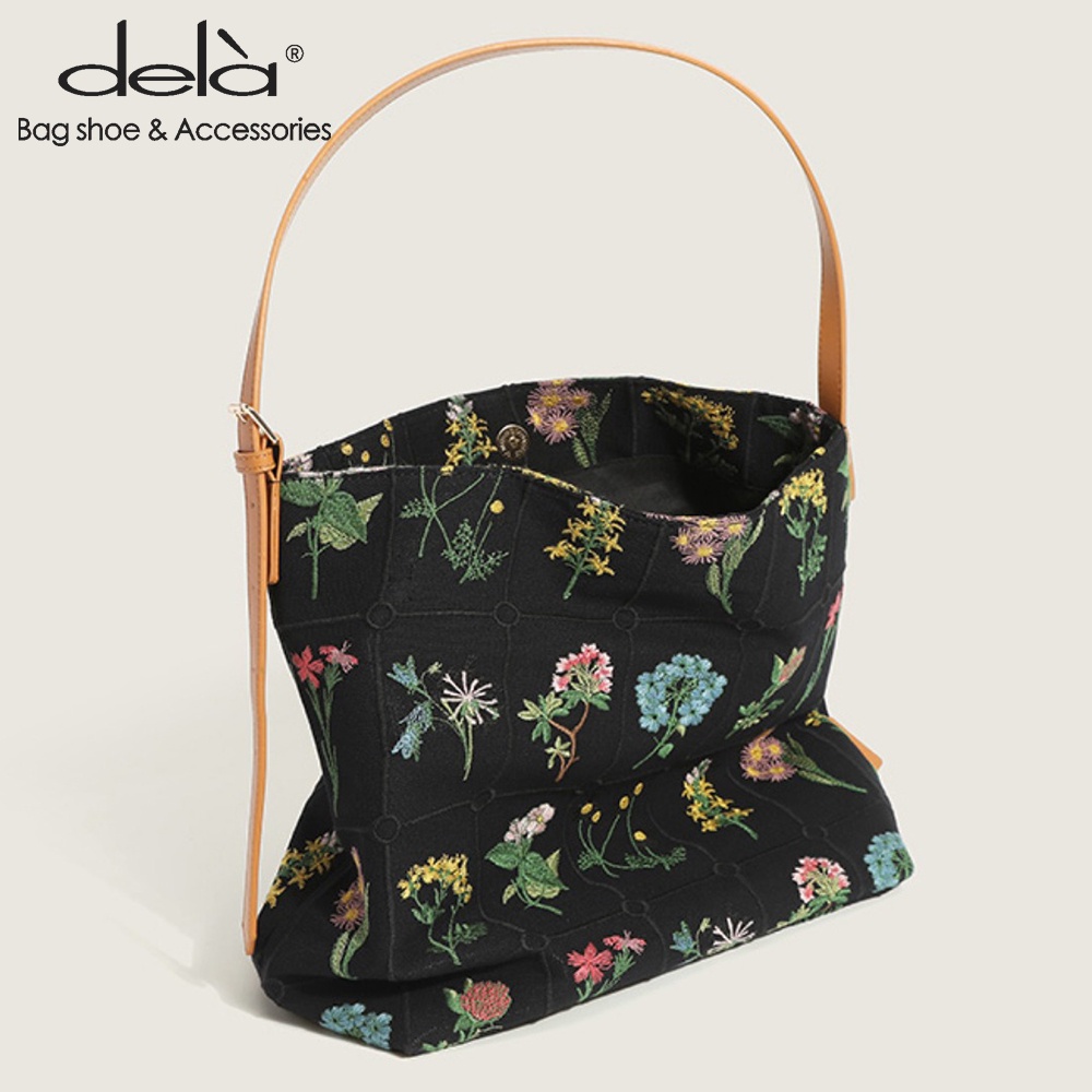 Dela Túi Xách canvas Cỡ Lớn Thêu Họa Tiết Thời Trang Cho Nữ