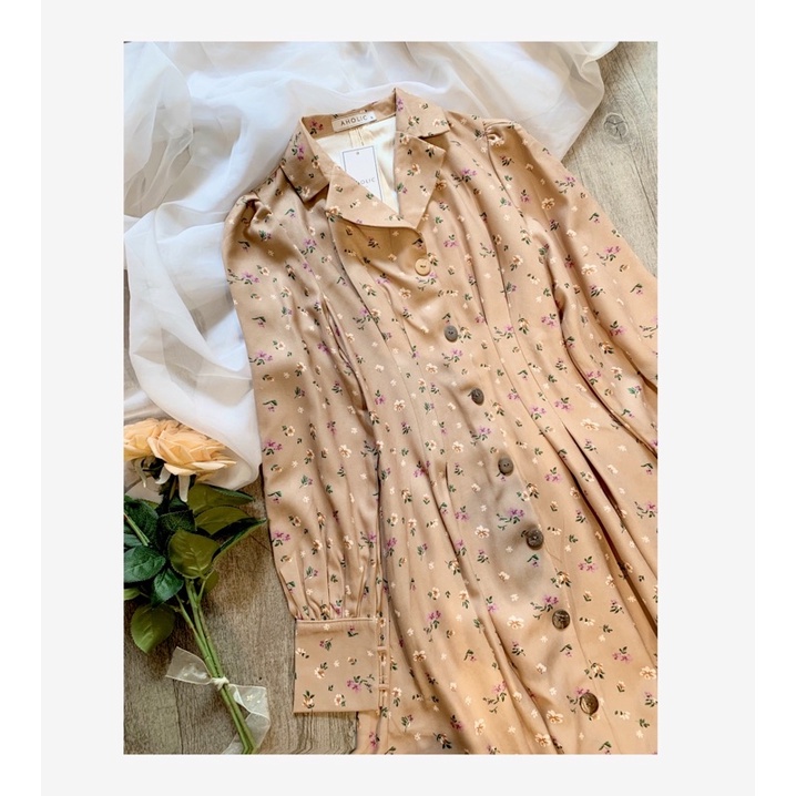 Đầm hoa mùa đông dài tay 1 màu V2634 Aholic