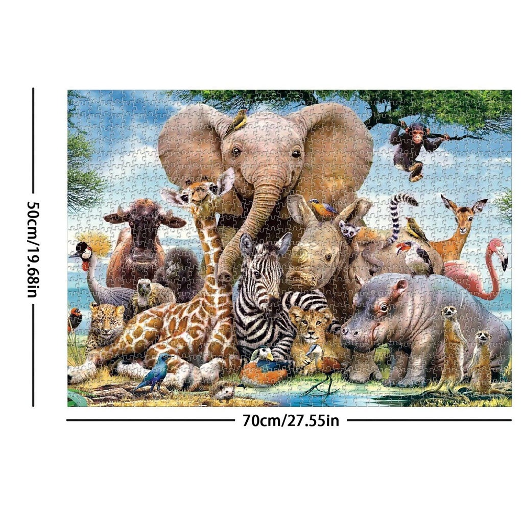 [Mapde] 1000 Pieces Kids Animal Paper Puzzle Children Disassemble Puzzle Toy Room Decorative Educational Toy