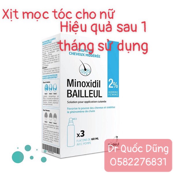 XỊT MỌC TÓC CHO NỮ MINOXIDIL 2%