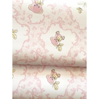 Combo 5m giấy dán tường gấu teppy có keo sẵn binbin dtl27