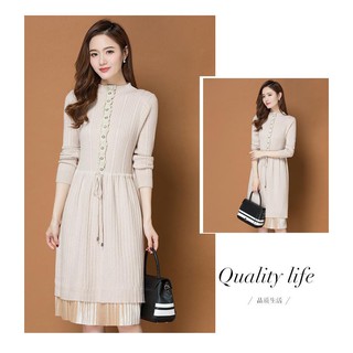 Đầm Len Dáng Suông Rút Eo MSNN1636