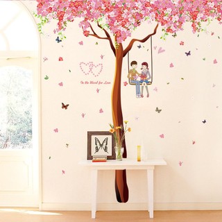 Decal dán tường Cây đào hạnh phúc size lớn 2 - DCX028