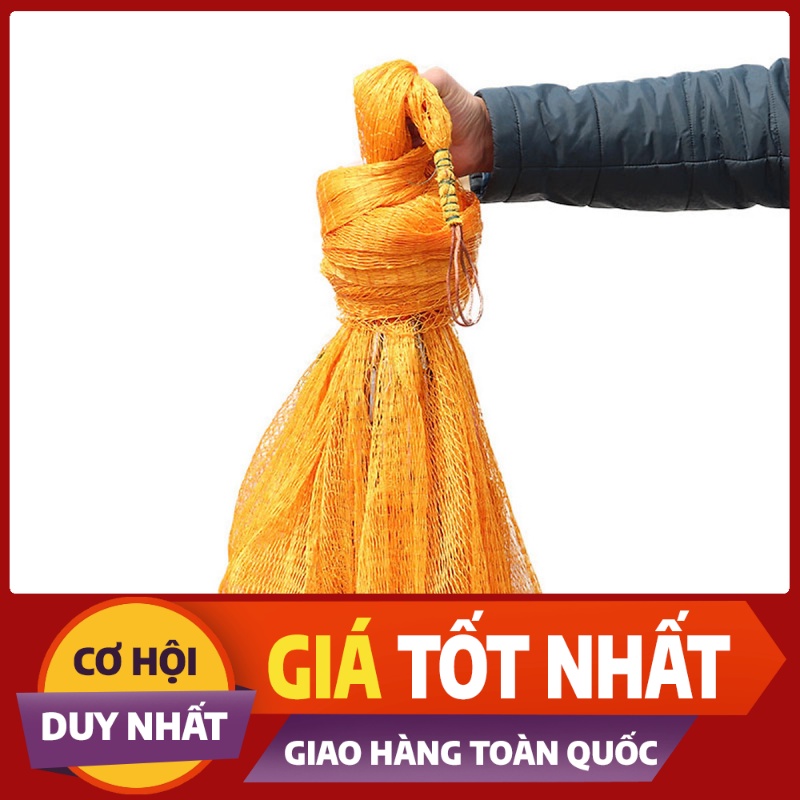 Chài Dù Vàng Chì Đúc, Kích thước |Cao 2,5m - Bung rộng 5m| - |Cao 3m - Bung rộng 6m| - |Cao 4m - Bung rộng 8m|