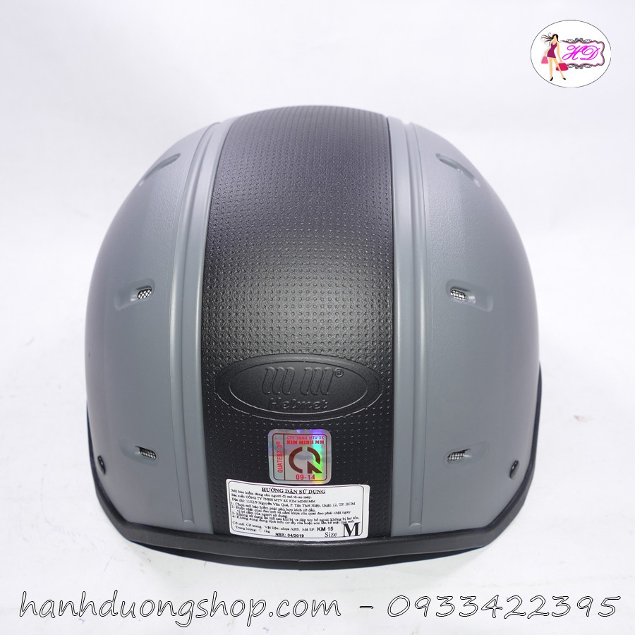 [Tặng áo mưa Hon.da] Mũ bảo hiểm vá 3 mảnh thời trang độc đáo mảnh đen giữa to dài, đục nhiều lỗ Helmet MK1501