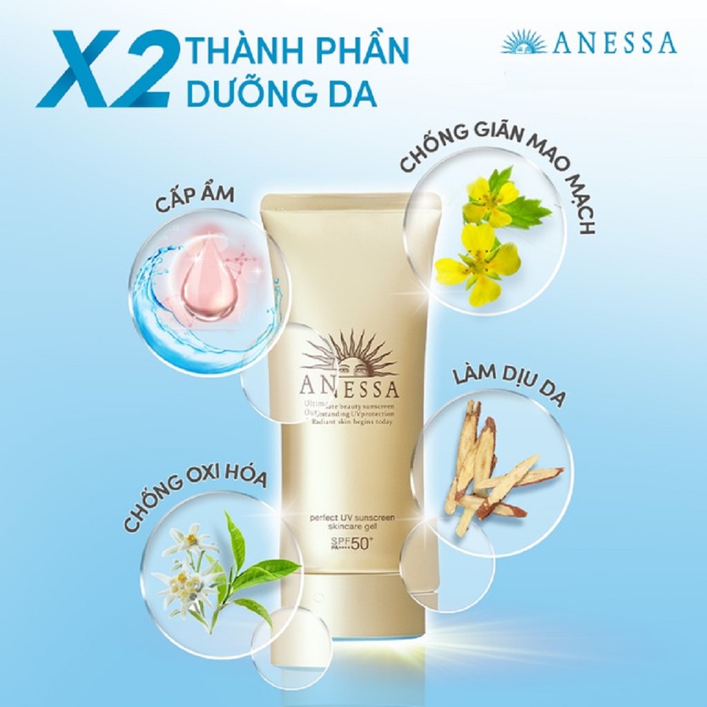 [Mã COSGLORIAT4 -8% đơn 250K] Gel chống nắng Anessa Perfect UV Sunscreen Skincare Gel 90g