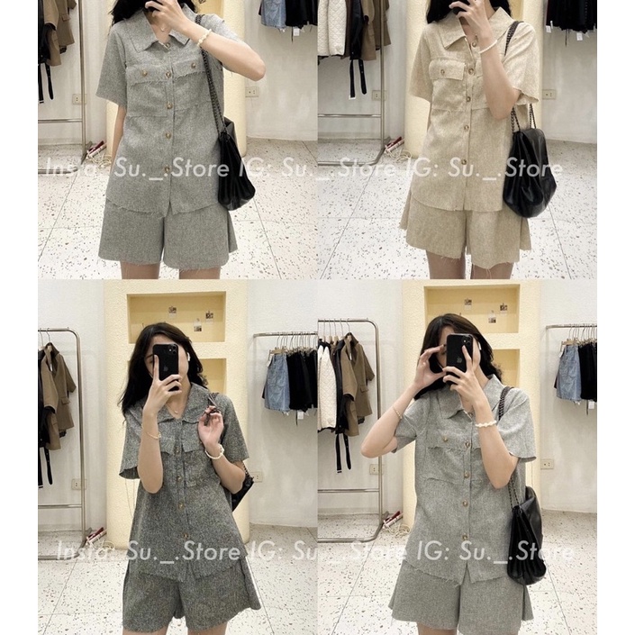 SET DẠ TWEED TIÊU TÚI HỘP PHỐI CÚC TUA RUA SDTSTH
