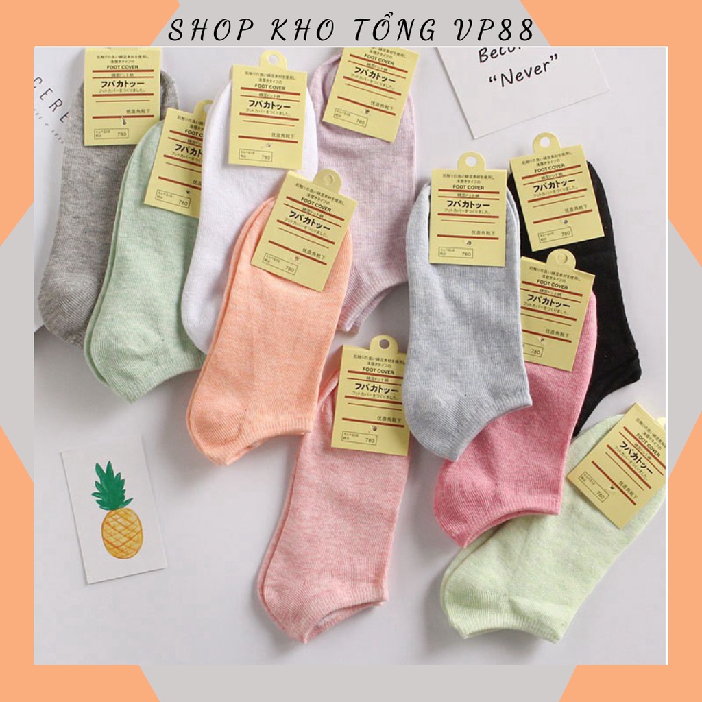 Tất/ Vớ Nữ Cotton Trơn Cổ Ngắn Xuất Nhật Nhiều Màu Cực Xinh 88157 SHOP KHO TỔNG88