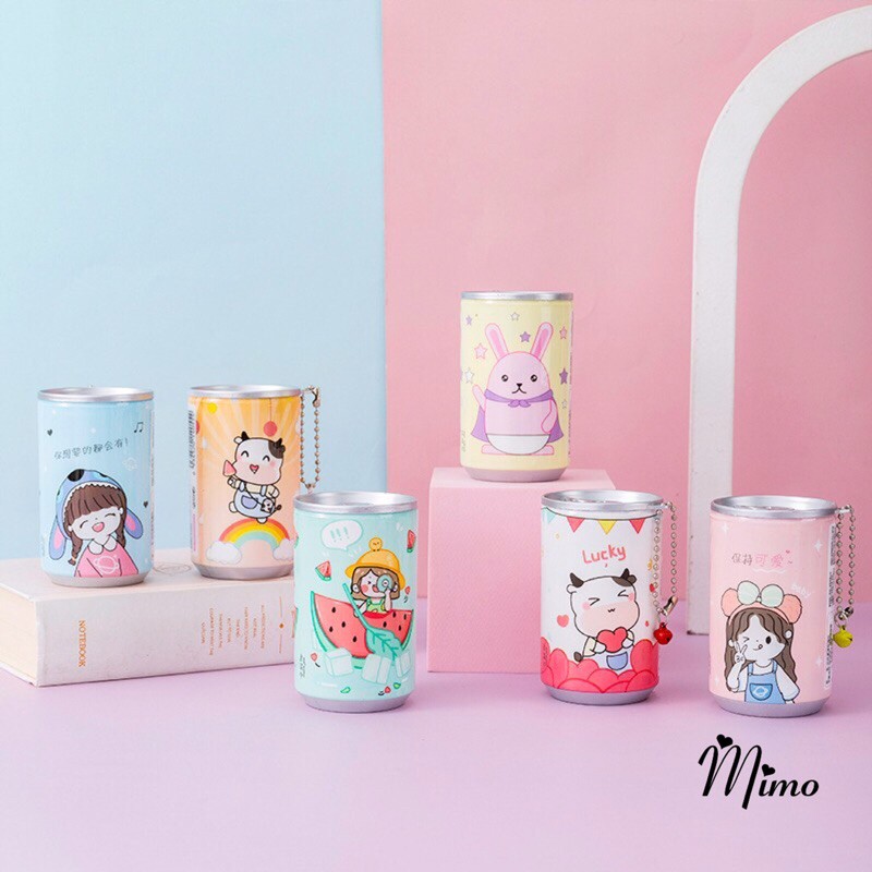 [HÀNG MỚI] Móc Khóa Khăn Giấy Ướt Dạng Lon Nước Có Dây Treo nhỏ gọn tiện lợi siêu cute