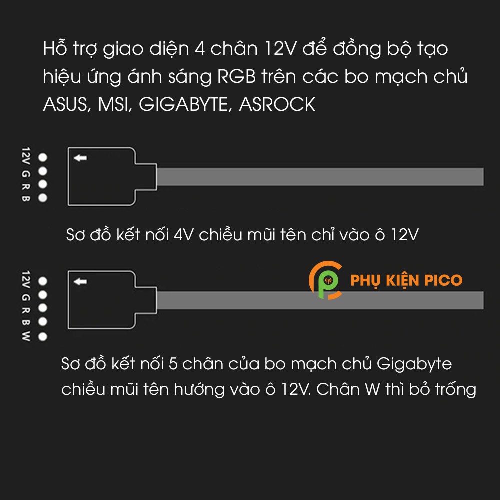 HUB chia LED 12v RGB 4 Pin hỗ trợ Main ASUS, MSI, GIGABYTE, ASROCK