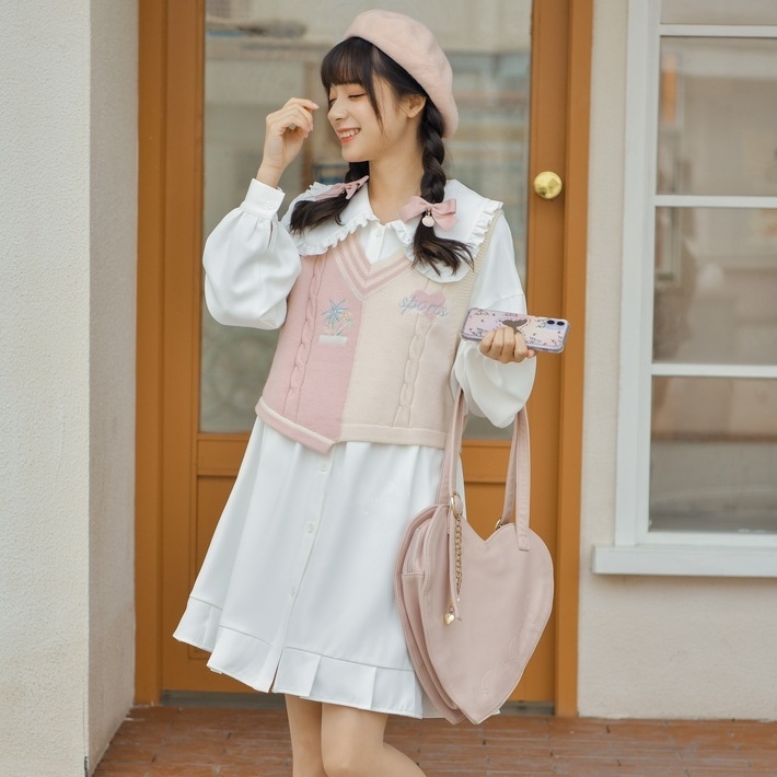 Áo Vest Phụ Nữ Cắt Tấm Đan Ngắn Mới