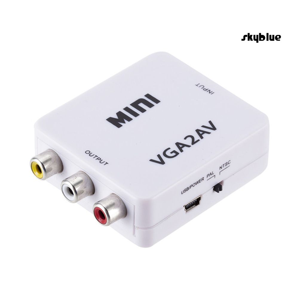 Bộ Chuyển Đổi Âm Thanh 1080p Mini Vga Sang Rca / Av / Cvsb + Cho Hdtv / Pc