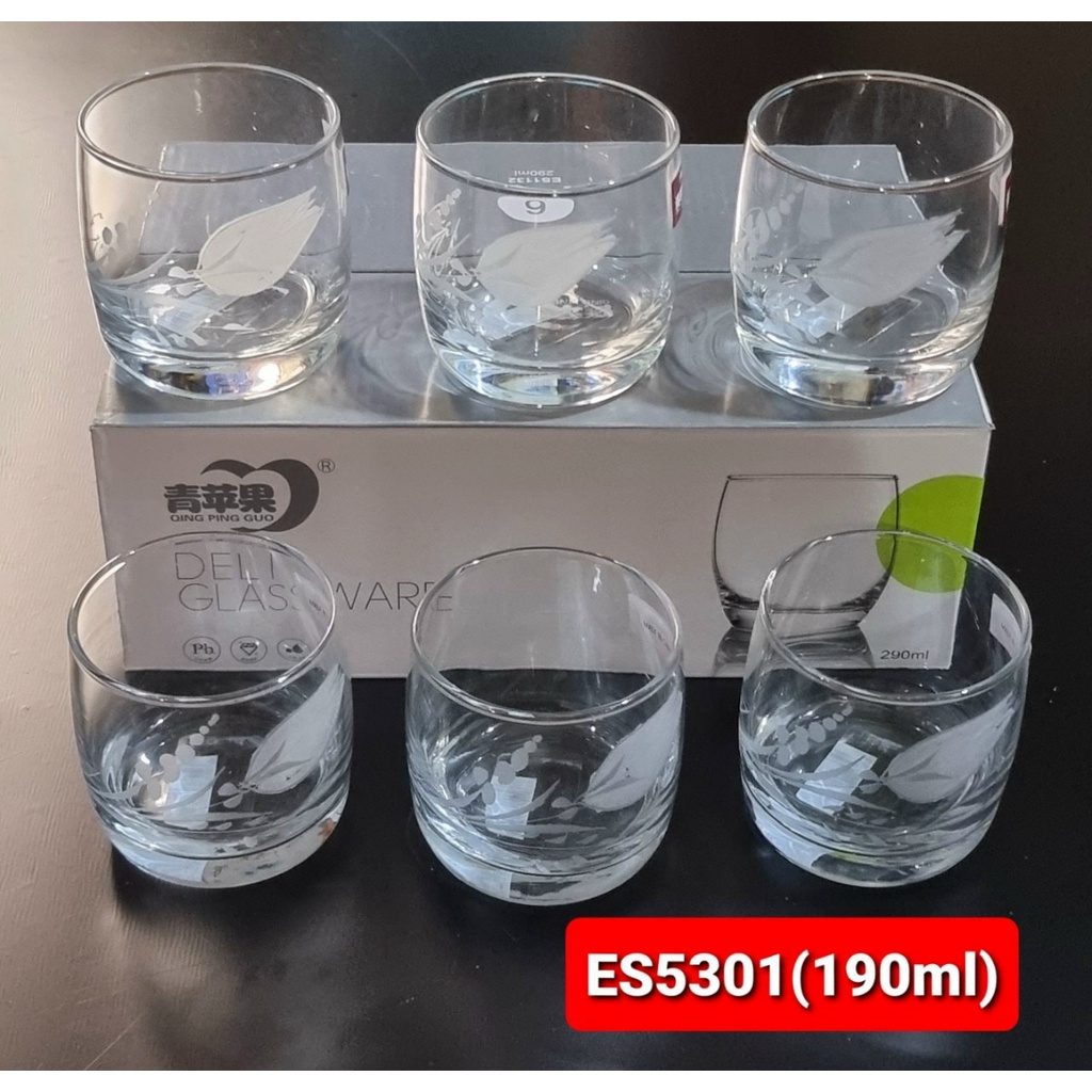 Cốc thủy tinh mài hoa_ 6 chiếc