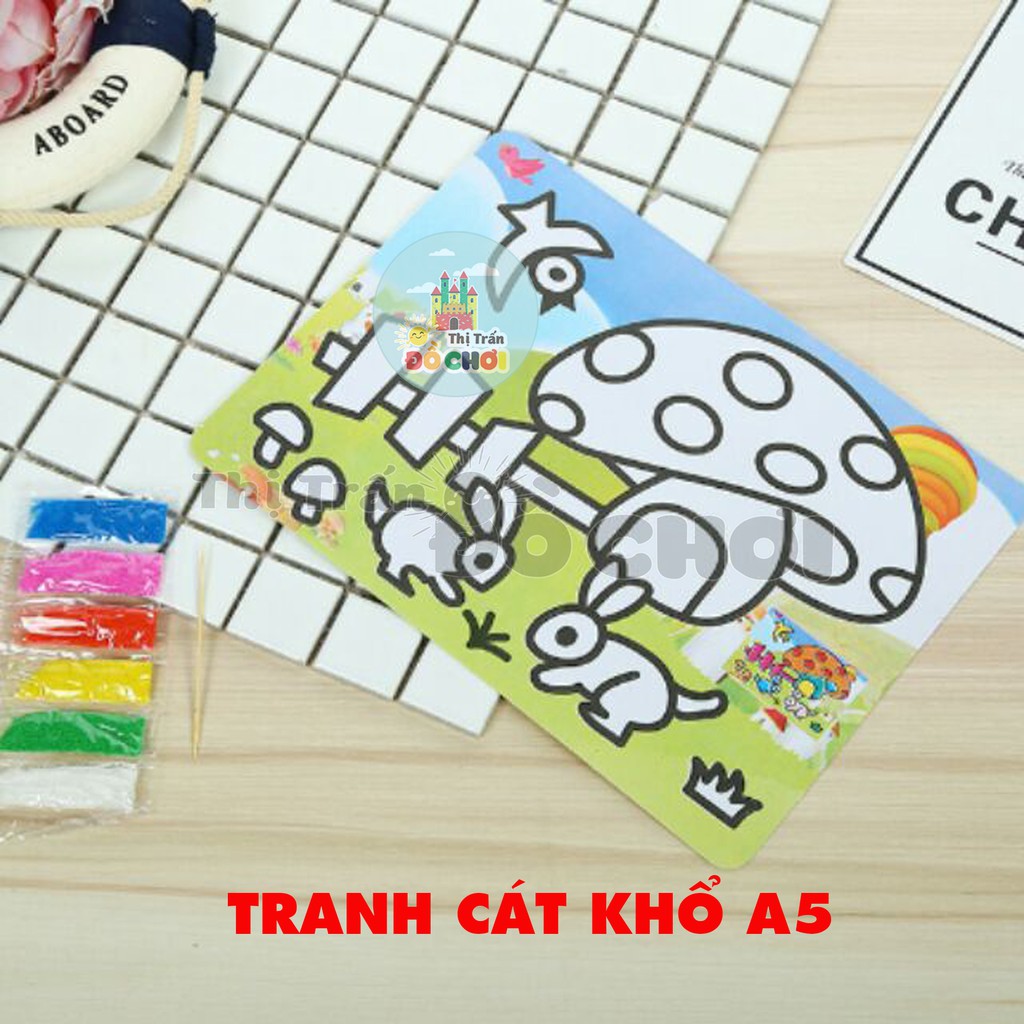 Tranh cát 😍 GIÁ TỐT 😍 Tranh cát tô màu khổ A4, A5 cho bé có nhiều hình để bé lựa chọn