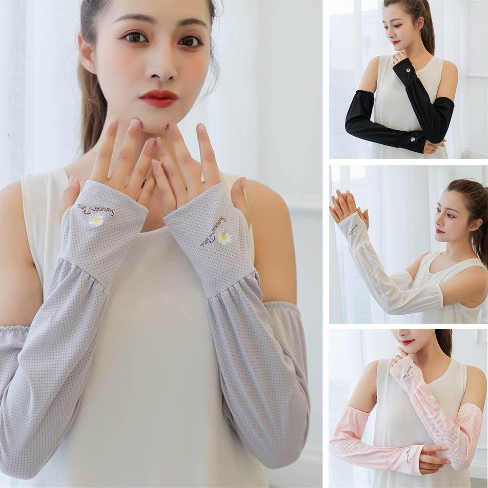 Găng Tay Chống Nắng LAYOR1 Bằng Lụa Lạnh Phối Lưới Thoáng Khí Thời Trang Mùa