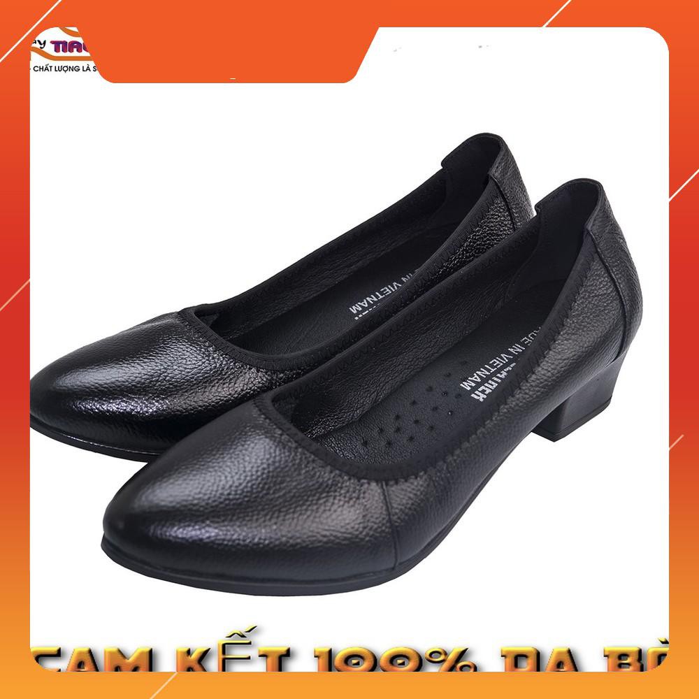 Giày nữ công sở DA BÒ CAO 3CM