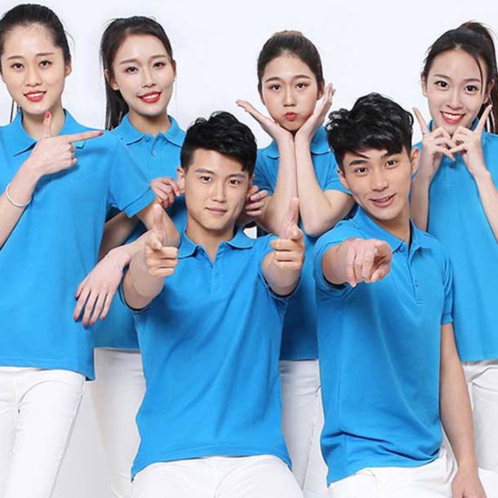 Áo Thun Có Cổ Polo Cá Sấu 4 Chiều Cổ Bẻ Màu Xanh Da Trời Form Xuông Dùng Cho Nam Và Nữ