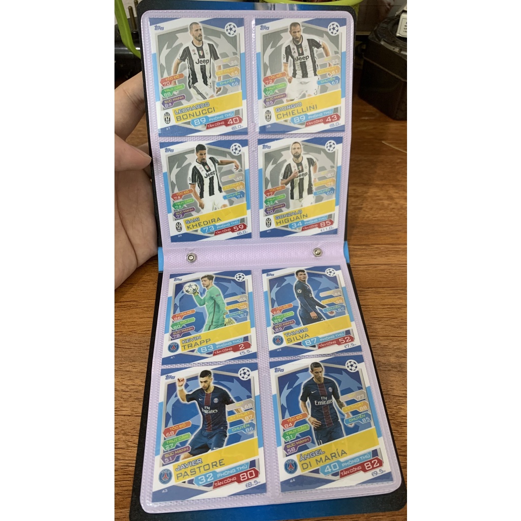 Bộ Sưu Tập 60 Thẻ Cầu Thủ In Album Match Attax 2016-17 Cúp Châu Âu