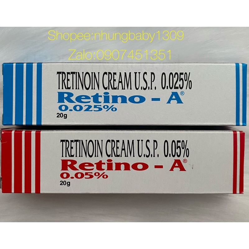 Kem Retino-A 0.025% -0.05% Vitamin A Chống nếp nhăn, Chống lão hoá, Chống mụn
