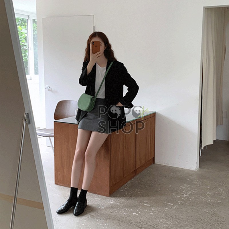 Áo khoác Blazer dài tay màu trơn trẻ trung năng động