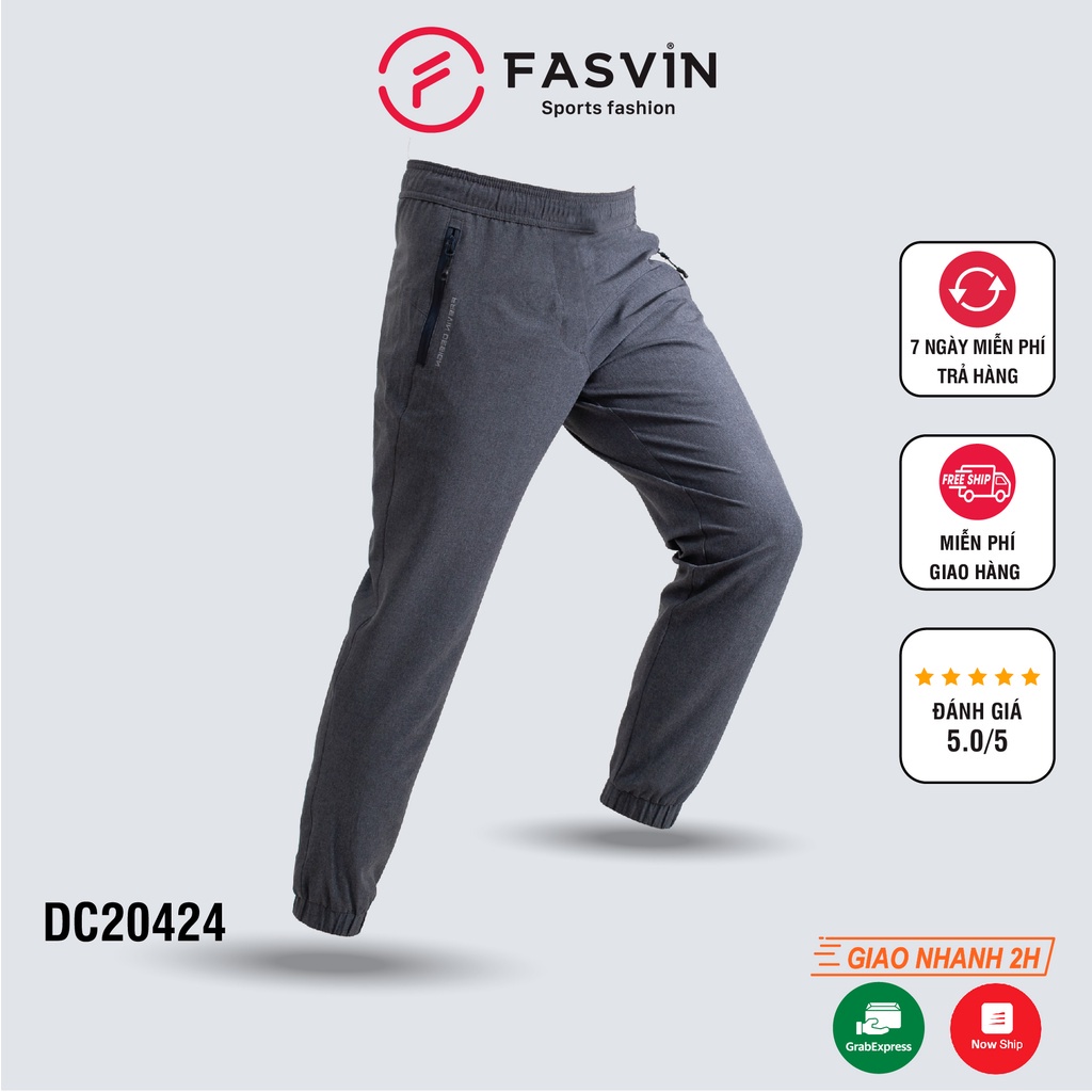 Quần Jogger Nam Thể Thao Fasvin gấu bo vải Dù Gió co giãn có khóa túi tiện dụng đi chơi hay mặc nhà DC20424.HN - Hàng mớ