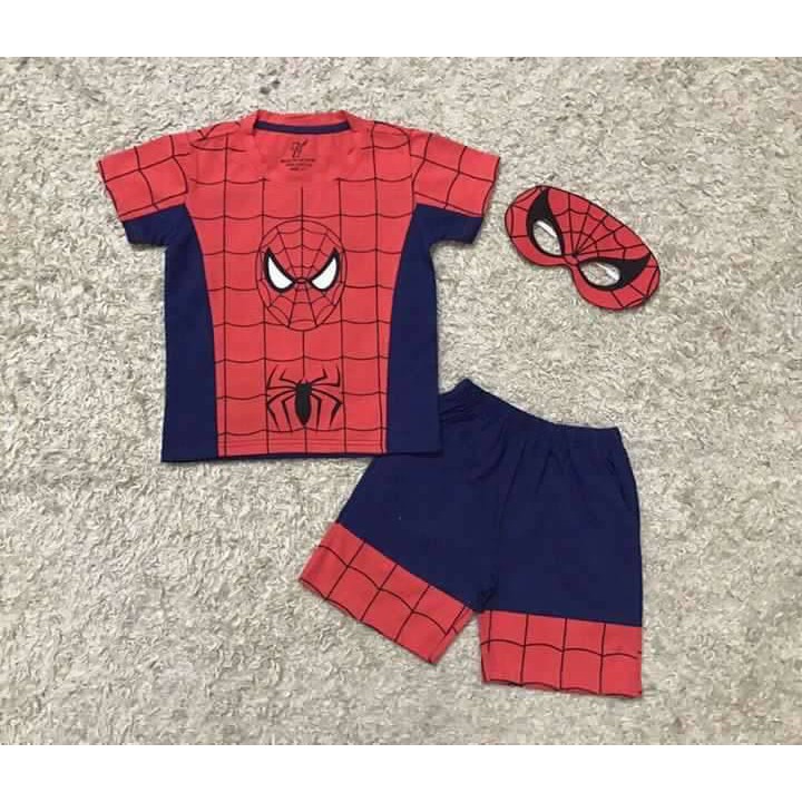 Bộ cotton spiderman người nhện cho bé