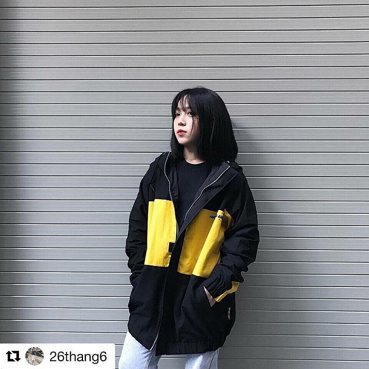 [Mã MASK2610K giảm 10K đơn từ 50K] [S01] Áo khoác nữ dù 2 lớp phối chữ 2 bên tay có nón dễ thương - M082 | BigBuy360 - bigbuy360.vn